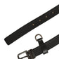 Dolce & Gabbana Black Leather Antique Finish Buckle Belt