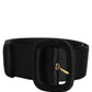 Dolce & Gabbana Black Wide Fabric Oval Buckle Cintura Belt