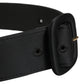Dolce & Gabbana Black Wide Fabric Oval Buckle Cintura Belt