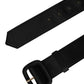 Dolce & Gabbana Black Wide Fabric Oval Buckle Cintura Belt