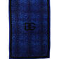 Dolce & Gabbana Royal Blue Leopard DG Logo 100% Cotton Beach Towel