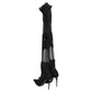 Dolce & Gabbana Black Over The Knee Sock Pumps Boots Shoes