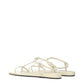 Jil Sander Beige Leather Flip-Flop Sandals