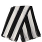 Dolce & Gabbana Black White Stripe Silk Square Foulard Scarf