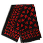 Dolce & Gabbana Black Red Cashmere Hearts Print Stole Scarf