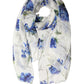 Dolce & Gabbana White Silk Floral Chiffon Long Stole Scarf