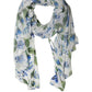 Dolce & Gabbana White Blue Floral Polyester Stole Scarf