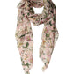 Dolce & Gabbana Pink Silk Floral Chiffon Long Stole Scarf