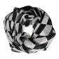 Dolce & Gabbana White Black Checkered Silk Foulard Scarf