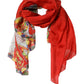 Dolce & Gabbana Red Silk Historical Print Foulard Scarf