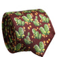 Dolce & Gabbana Maroon Silk Cactus Floral Adjustable Tied Men Necktie Tie