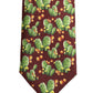 Dolce & Gabbana Maroon Silk Cactus Floral Adjustable Tied Men Necktie Tie