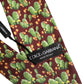 Dolce & Gabbana Maroon Silk Cactus Floral Adjustable Tied Men Necktie Tie
