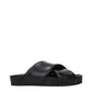 Jil Sander Black Leather Slippers