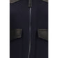 P.A.R.O.S.H. Blue Wool Oves Aries Leather Jacket