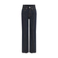 Ganni Blue Cotton Straight-Leg Jeans