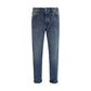 PT Torino Blue Cotton Straight-Leg Jeans