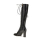 Dolce & Gabbana Black Calf Leather Bos Taurus Lace-Up Boots