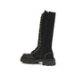 Ganni Black Cotton Lace-Up Boots