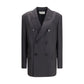 Ami Paris Gray Wool Oves Aries Blazer