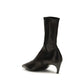 Khaite Black Calf Leather Bos Taurus Ankle Boots
