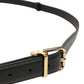 Dolce & Gabbana Black Leather Double Wrap Metal Buckle Belt