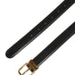 Dolce & Gabbana Black Leather Double Wrap Metal Buckle Belt