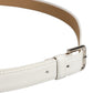 Dolce & Gabbana White Leather Silver Tone Metal Buckle Belt