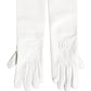 Dolce & Gabbana White Genuine Leather Embossed DG Logo Gloves
