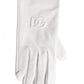 Dolce & Gabbana White Genuine Leather Embossed DG Logo Gloves