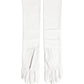 Dolce & Gabbana White Genuine Leather Embossed DG Logo Gloves