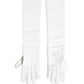Dolce & Gabbana White Genuine Leather Embossed DG Logo Gloves