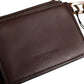 Dolce & Gabbana Brown Leather Logo Embossed Key Chain Coin Purse Wallet