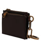 Dolce & Gabbana Brown Leather Logo Embossed Key Chain Coin Purse Wallet