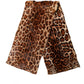 Dolce & Gabbana Brown Leopard Printed Goat Hair Shawl Scarf