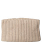 Dolce & Gabbana Light Beige Ribbed Knit Neck Warmer Scarf