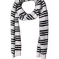 Dolce & Gabbana White Black Striped Skinny Neck Warmer Scarf
