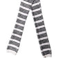 Dolce & Gabbana White Black Striped Skinny Neck Warmer Scarf