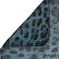 Dolce & Gabbana Blue Leopard Print Silk Square Foulard Scarf