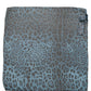 Dolce & Gabbana Blue Leopard Print Silk Square Foulard Scarf