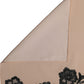 Dolce & Gabbana Black Beige Floral Lace Silk Neck Shawl Scarf