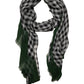 Dolce & Gabbana Green White Napoli Silk Gingham Shawl Scarf