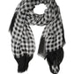 Dolce & Gabbana Black White Napoli Silk Gingham Shawl Scarf