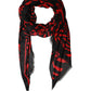 Dolce & Gabbana Black Red Printed Modal Neck Shawl Scarf