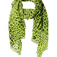 Dolce & Gabbana Green Leopard Print Silk Shawl Stole Scarf