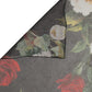 Dolce & Gabbana Black Floral Print Cotton Shawl Stole Scarf
