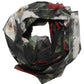 Dolce & Gabbana Black Floral Print Cotton Shawl Stole Scarf
