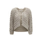 Brunello Cucinelli Beige Silk Cardigan