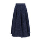 Sara Roka Blue Polyester Long Skirt