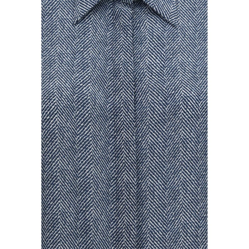Sara Roka Blue Silk Shirt
